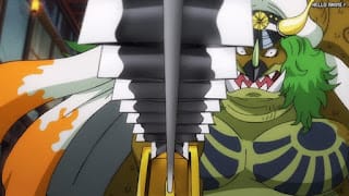 ワンピースアニメ 1041話 ササキ 悪魔の実 動物系 古代種 リュウリュウの実 モデル トリケラトプス ONE PIECE Episode 1041